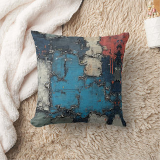 Mixed Media Collage Paint Drip Cushion