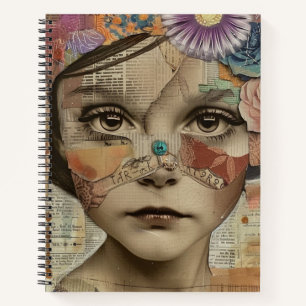 Mixed Media Collage Portrait Art (10) Notebook