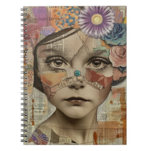 Mixed Media Collage Portrait Art (10) Notebook