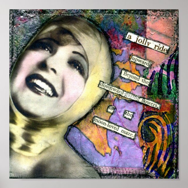 Mixed media collage printed on canvas poster (Front)