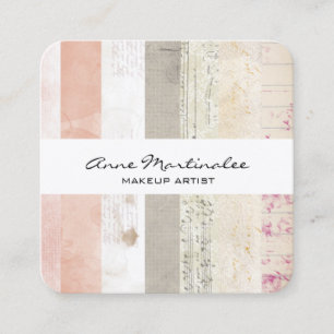 Mixed Media Collage Square Business Card