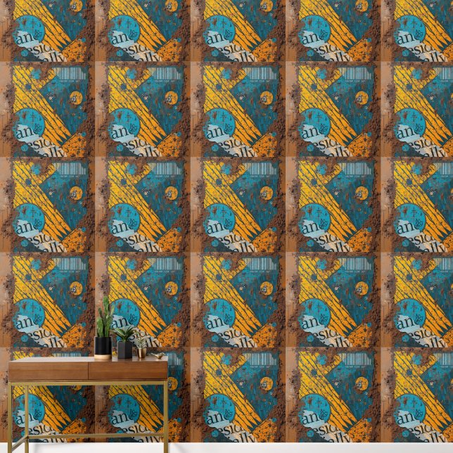 Mixed Media Collage Wallpaper (Hallway)