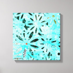 Mixed Media Daisy Art Canvas Print