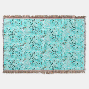 Mixed Media Daisy Art Throw Blanket