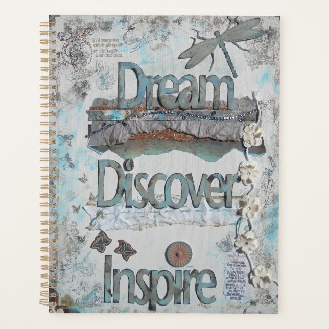 Mixed Media Dream Discover Inspire Typography Planner (Front)