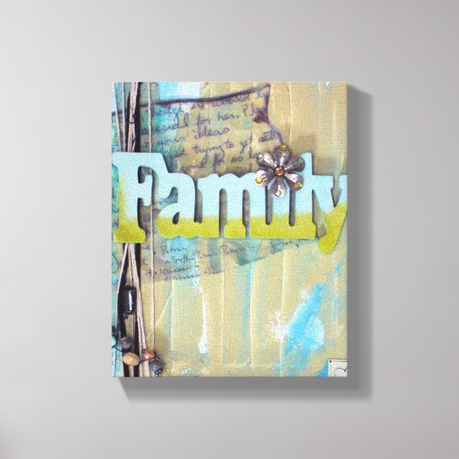 Mixed Media Family Art Canvas Print (Front)
