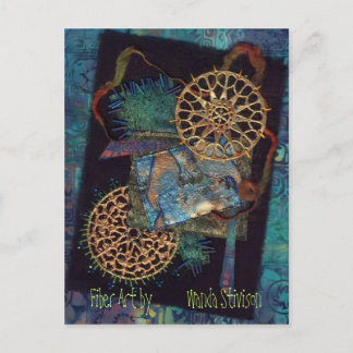 Mixed Media Fibre Art Postcard