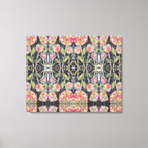 Mixed Media Flowers Abstract Canvas Print