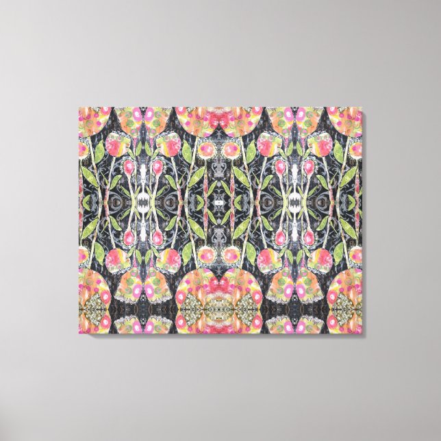 Mixed Media Flowers Abstract Canvas Print (Front)