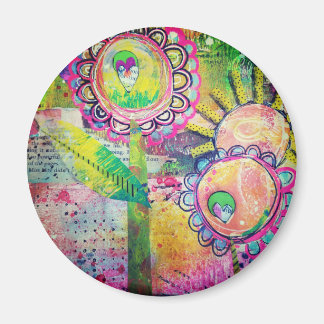 Mixed media garden magnet