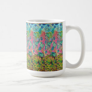 Mixed Media Hearts Coffee Mug