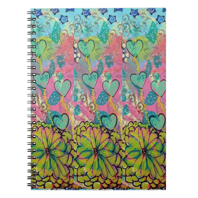 Mixed Media Hearts Notebook (Front)