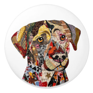 Mixed Media Labrador Retriever Ceramic Knob