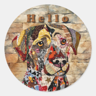 Mixed Media Labrador Retriever Classic Round Sticker
