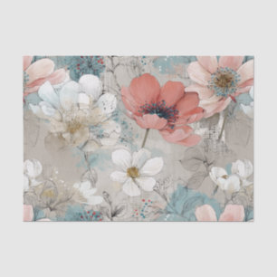 Mixed Media Modern Floral Tissue Paper