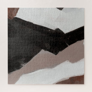 Mixed media painting, minimalist abstract design. jigsaw puzzle
