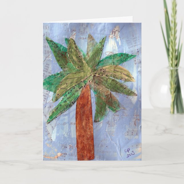 Mixed Media Palm Tree, Birthday Card (Front)