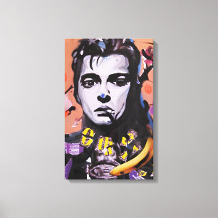Mixed Media Portrait-Acrylic and Collage Canvas Print