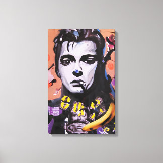Mixed Media Portrait-Acrylic and Collage Canvas Print