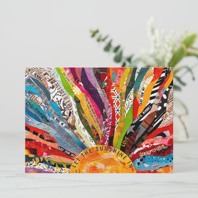 Mixed Media Sun Greeting Card (Standing Front)