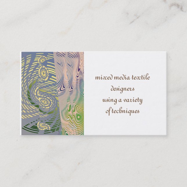Mixed Media Textile Business Cards (Front)