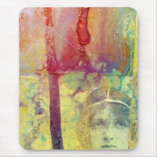 Mixed media vintage lady collage mouse mat