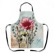 Mixed Media Wildflower Apron