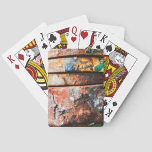 mixed metal race to cake playing cards