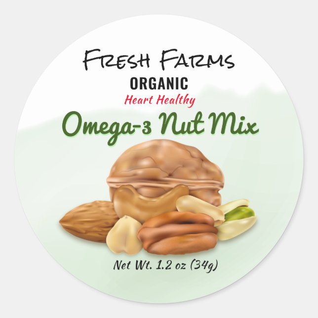 Mixed Nuts Canning Jar Label (Front)