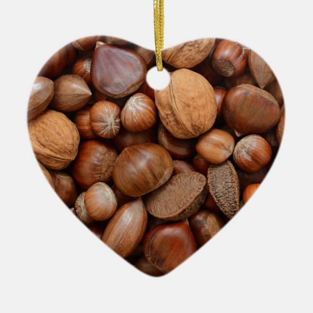 Mixed nuts ceramic tree decoration (Front)