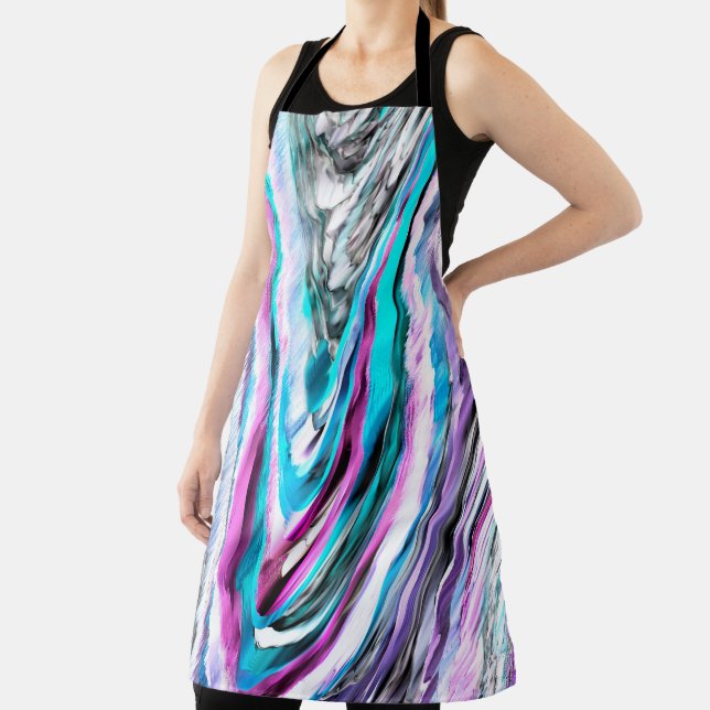 Mixed of gradient and drizzle, cyan and pink apron (Insitu)