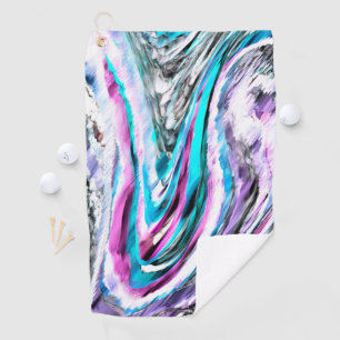 Mixed of gradient and drizzle, cyan and pink golf towel