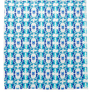 Mixed pattern original design and digital drawing. shower curtain