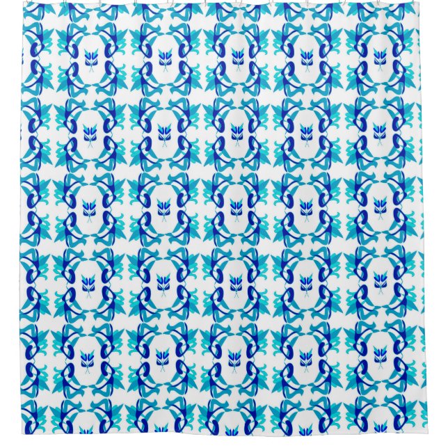 Mixed pattern original design and digital drawing. shower curtain (Front)