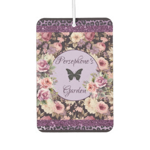 Mixed pattern pink and purple floral  car air freshener