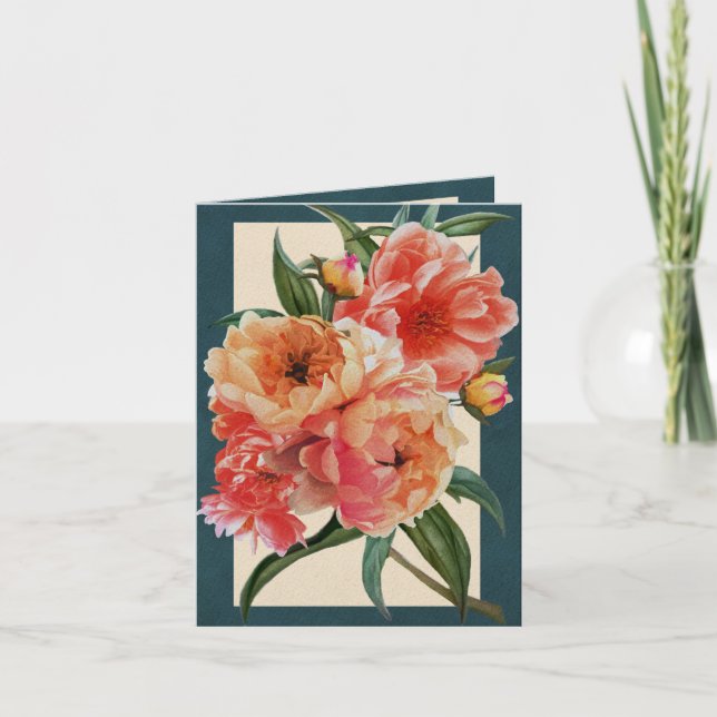 Mixed Peonies Greeting Card (Front)