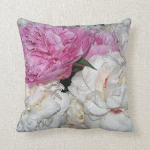 Mixed Peonies Throw Pillow