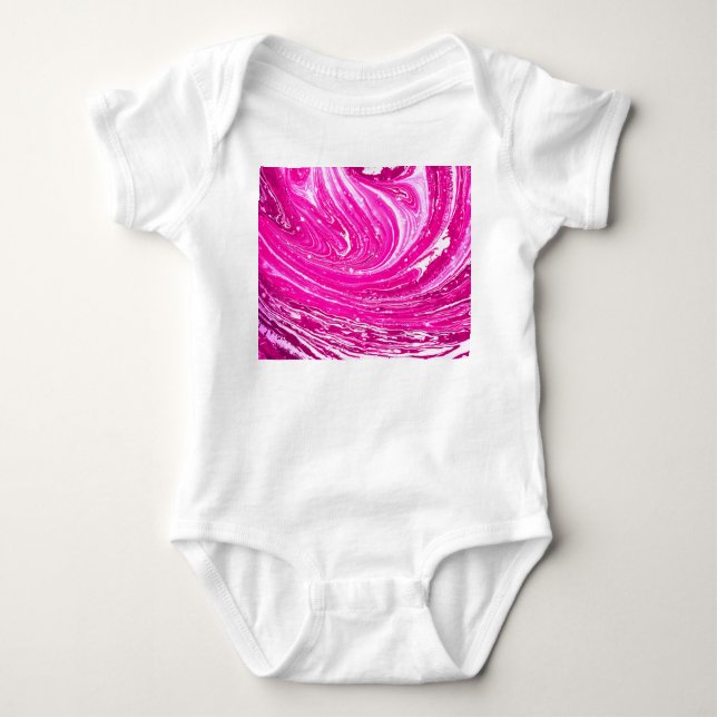 Mixed Pink Paint Background. Baby Bodysuit (Front)