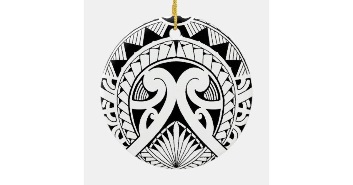 mixed polynesian maori tribal tattoo coconut leaf ceramic tree decoration |  Zazzle