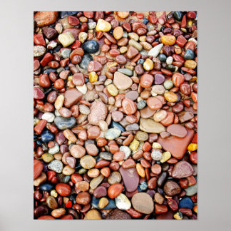 Mixed Rocks Red Stone Lakeshore Poster Print