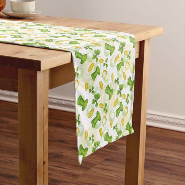Mixed Saint Patrick's Day tiled party Short Table Runner (In Situ)