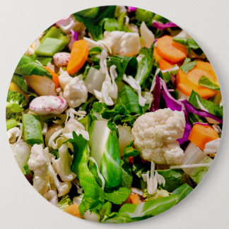 Mixed salad 6 cm round badge