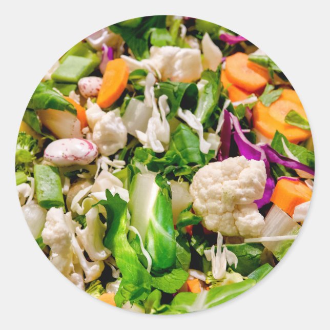 Mixed salad classic round sticker (Front)