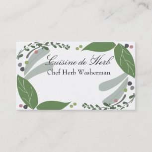 Mixed savory herbs chef catering business cards... business card