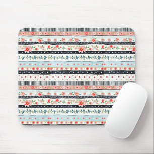 Mixed shabby chic patterns mouse mat