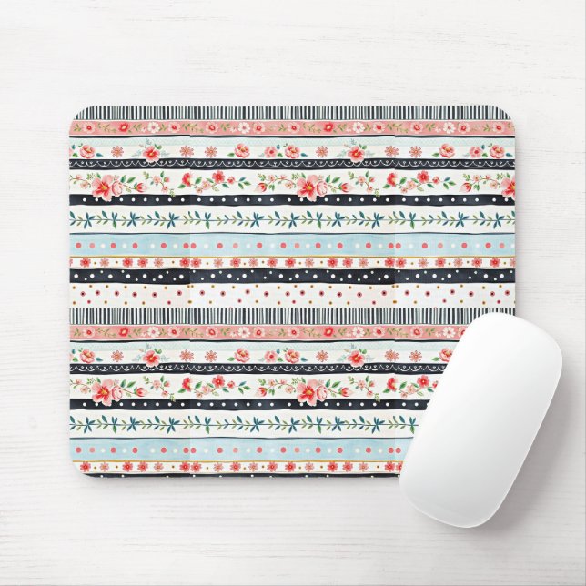 Mixed shabby chic patterns mouse mat (With Mouse)