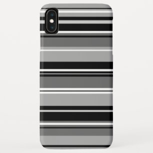 Mixed Striped Pattern Black White Greys iPhone XS Max Case