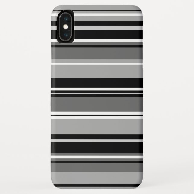 Mixed Striped Pattern Black White Greys Case-Mate iPhone Case (Back)