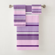 Mixed Striped Pattern Pinks Purples White