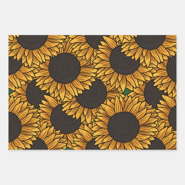 Mixed Sunflower Wrapping Paper (Front)
